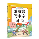 汉之简 小学生四年级下册看拼音写词语练字帖生字注音语文课本同步专项训练 习字本写字练习册彩绘版