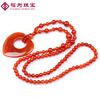 【福为珠宝力荐 天然正品红玛瑙爱心<em>毛衣</em>链女