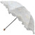 TLXT蕾丝刺绣花米白色太阳伞珍珠口金包淑女防晒遮阳黑胶晴雨伞 米白色