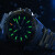 野狼手表商务时尚男士防水夜光大表盘腕表潜水人动能钢带水鬼表V1035 绿秒款-绿光