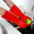 家务手套加绒里保暖洗碗厨房耐用清洁洗衣服水产橡胶防水手套 红色一体绒（33cm）5双 L