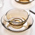 青苹果4件套欧式玻璃茶色碗盘碟套装水果沙拉碗泡面碗餐杯玻璃2碗2盘