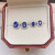 伊芭（YIBA）1克拉皇家蓝蓝宝石耳钉18K金镶嵌钻石彩色宝石耳环 现货一对