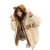 假两件休闲外套少女冬装新款初中高中学生韩版可爱棉衣外套 米白色 M 建议115-125斤左右
