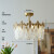 米格思椭圆树叶玻璃吊灯美式复古灯 法式轻奢卧室客厅餐厅灯具 金色-小号40cm48W