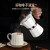 博曼斯摩卡壶美式手冲咖啡壶家用意式浓缩咖啡机七夕礼物 米白色 300ml+电热炉