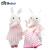 METOOmetoo咪兔半熟换装提拉米兔公仔小兔子毛绒玩具兔年小白兔玩偶 单衣服-红花小裙 34厘米