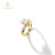 CHOMEL KINSEY韩国V型珍珠戒指女小众设计开口食指戒时尚个性情人节生日礼物 V珍珠开口戒 可调节