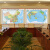 全新配色整张无拼缝地图挂图套装共2张 中国地图+世界地图 大尺寸约1.8米*1.3米 高档仿红木杆 办公室书房客厅挂图