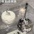 BSD轻奢陶瓷烟灰缸 创意个性家用带盖防飞灰烟缸 客厅办公室装饰摆件 银色奶酪烟灰缸/带盖