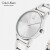 CK卡文克莱（Calvin Klein）Stately 典雅系列手表 时分针夜光白盘腕表钢带石英女表  K3G23126