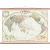 欧式复古地图：世界地图挂图（1.5米*1.1米 仿古地图装饰画挂画 仿红木挂杆）