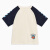 MQD童装男童夏季新款纯棉卡通插肩袖儿童套头多色宽松短袖T恤 米白 140cm