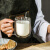 圆舍双层隔热玻璃咖啡杯家用水杯子大口杯喝水牛奶杯创意带把有盖茶杯 双层带盖（带不锈钢勺）