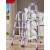 OIMG 梯子工程梯铝合金楼梯人字梯仓库理货梯 【八步梯】加强加固款2.4米