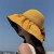 衣起纤手帽子女春夏季出游遮阳防晒遮脸黑胶太阳圆顶渔夫帽子 米色【可收纳款】