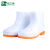 品之德 PVC低筒雨鞋牛筋底低帮雨靴工作水鞋胶鞋 PX--035白色 39码