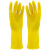 海斯迪克 黄色乳胶手套 防水防滑胶皮橡胶手套 L码200双 