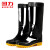 回力雨鞋男士款时尚雨靴户外防水不易滑耐磨HL8075高筒黑色42码