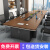大型会议桌长桌简约现代办公桌办公家具长条开会桌会议室桌椅组合 2.4米*1.2米（加厚带储物柜）