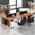 圣黎家具 SHENGLI 办公桌椅组合职员桌四人位屏风桌单人卡位工位电脑员工桌 柚木色(1.4米) 单人位(不含柜)