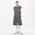 NASA PONY男士T恤夏季新款男女休闲运动套装速干透气休闲背心短裤情侣款 石墨灰套装 S