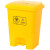 医1疗废物垃圾桶5l脚踏废物垃圾桶黄色利器盒垃圾收集污物筒实验室脚踏卫生桶 超厚80L脚踏垃圾桶(灰色)