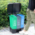 采易乐 三分类脚踏垃圾桶厨余商用三合一户外大号翻盖垃圾箱 60L三桶（绿灰蓝 厨余其他可回收）03565