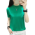 XEHCI秋装新款半高领针织衫女宽松纯色薄款毛衣女打底上衣 半高领绿色 #M(建议90-105斤)