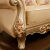 拾爱欧式沙发123组合全实木雕花头层真牛皮别墅户型香槟金色家具 单人位