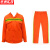 京洲实邦 夏季透气环卫园林工作服【橘红长袖套装-夏季】ZJ-4092