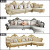 法莉娜 欧式真皮沙发组合客厅小户型简欧奢华简约实木真皮转角沙发 QH21 3.2m直排沙发