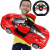 双烽车模法拉利遥控车可充电一键开门方向盘遥控汽车儿童玩具男孩礼物赛车 红色-法拉利【双电版】