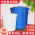 鹿色圆形垃圾桶大容量商用大号环卫户外厨房餐饮超大型无盖带盖收纳桶 60升垃圾桶(装约112斤水)