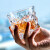 威士忌酒杯家用欧式水晶玻璃洋酒杯酒吧创意钻石八角啤酒杯酒具套装 冰凌款260ml 6支装+轻奢杯架