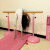 舞蹈把杆家用升降移动儿童成人压腿杆舞蹈教室幼儿园舞蹈杠练功杆 特a级1.5米把杆+2个底座粉色