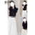 蔓尔依连衣裙女装夏季2024新款韩版气质显瘦法式小香风时尚套装裙子夏天 黑色上衣+裙子 M