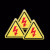 配电箱当心触电安全警示贴纸小心有电危险标识牌高压防触电标签语 红色闪电 8x8cm