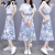冰洋红2024新款连衣裙子夏天女装夏季碎花裙女士两件衣服小个子雪纺短袖 蓝色 M(建议90-102斤)
