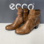 ECCO爱步代购新款复古粗跟尖头短靴舒适时尚休闲百搭女靴型塑273173 姜黄273173-01053 36