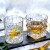 威士忌酒杯家用欧式水晶玻璃洋酒杯酒吧创意钻石八角啤酒杯酒具套装 冰凌款260ml 6支装+轻奢杯架
