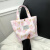 杜莱克新款纯色花朵手提包包女韩版简约外出妈咪包百搭迷你手拎包 玫瑰花  粉色 单包