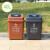 分类垃圾桶摇盖式大号室外咖啡色干湿垃圾桶塑料桶方形 60L上海分类带盖红色(有害)