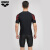 阿瑞娜（arena）2023新款男士防晒泳衣 短袖防晒透气舒适T恤 黑色/红色(BKRD) XL