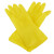 海斯迪克 黄色乳胶手套 防水防滑胶皮橡胶手套 L码1双 