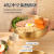 韩笑韩式冷面碗双层家用不锈钢碗韩国金拌饭碗大碗泡面沙拉碗商用餐具 19CM冷面碗（巨厚款） 1个