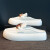 图瓦西 牛皮包头半拖鞋女鞋2023新款夏季网红外穿懒人凉拖小白 白色（皮面） 37