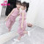 诺佳微淇童装女童套装新款2023夏季儿童中大韩版时尚洋气两件套小女孩衣服 粉色 130码建议身高120CM左右