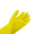海斯迪克 黄色乳胶手套 防水防滑胶皮橡胶手套 S码1双 
