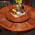 一善一品 红木家具 非洲花梨（学名：刺猬紫檀）实木餐桌椅组合中式家具圆桌雕刻饭桌 餐桌椅组合 1.58+10张餐椅（带转盘）